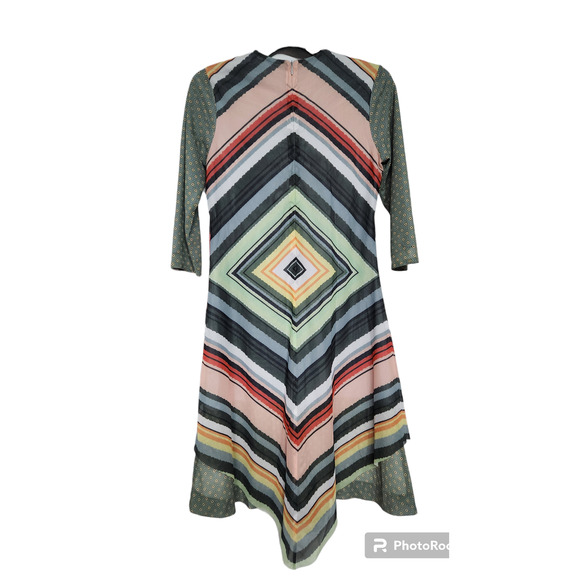 Ermanna Geometric Print Multicolor Dress 36 - Picture 2 of 4